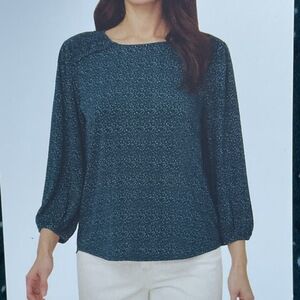 Adrianna Papell Women's L Blouse Green e0661